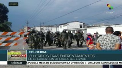 Colombia: 18 heridos tras enfrentamientos en el Cauca con el ESMAD