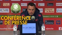 Conférence de presse Gazélec FC Ajaccio - Clermont Foot (0-3) : Hervé DELLA MAGGIORE (GFCA) - Pascal GASTIEN (CF63) - 2018/2019