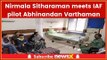 Wing Commander Abhinandan Varthaman meets Defence Minister Nirmala Sitharaman in Delhi Hospital