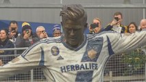 LA Galaxy unveils statue of David Beckham