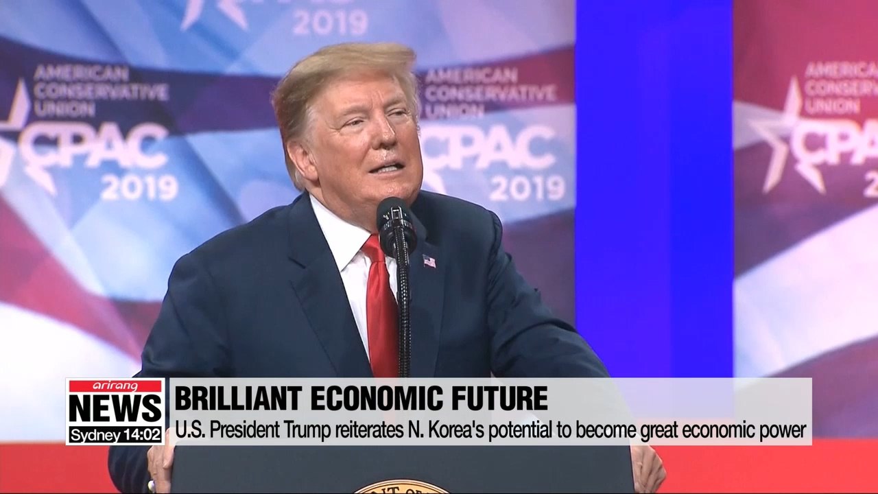 U.S. President Trump reiterates N. Korea's potentional to become great economic power