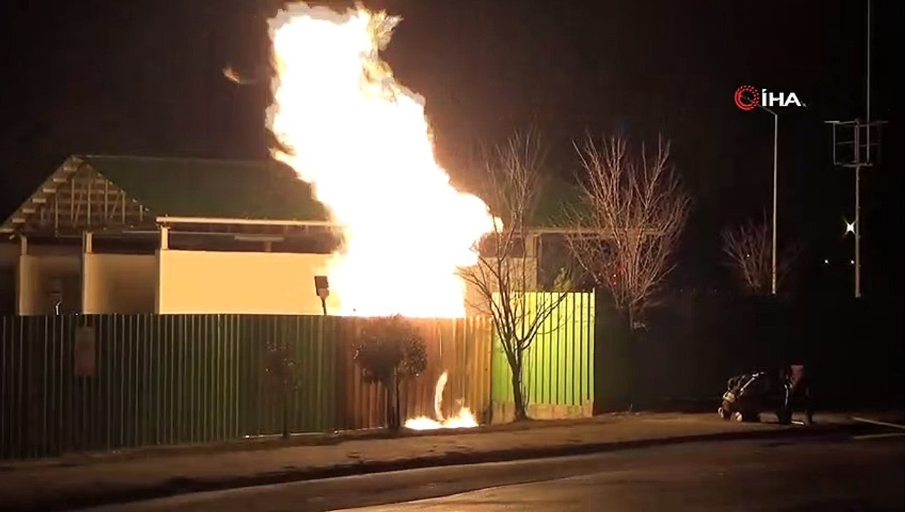 Doğalgaz istasyonunda çıkan yangın korku dolu anlar yaşattı