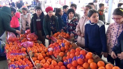 Öğrenciler Mehmetçikler için 1 ton portakal sattı