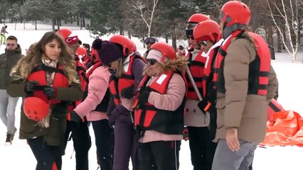 Büyükelçiler Erzurum'da kar raftingi yaptı