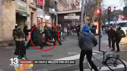 Gilets jaunes :  Les images d'un couple âgé molesté sans raison apparente par des CRS à Toulouse