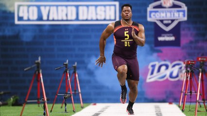 Kevin Givens runs an official 5.08 40-yard dash at 2019 combine