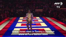 Grace Jones stars Tommy x Zendaya show at Paris fashion week