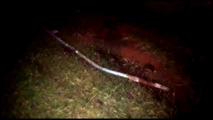 Placa de 'Pare' é derrubada após colisão no Jardim Veneza