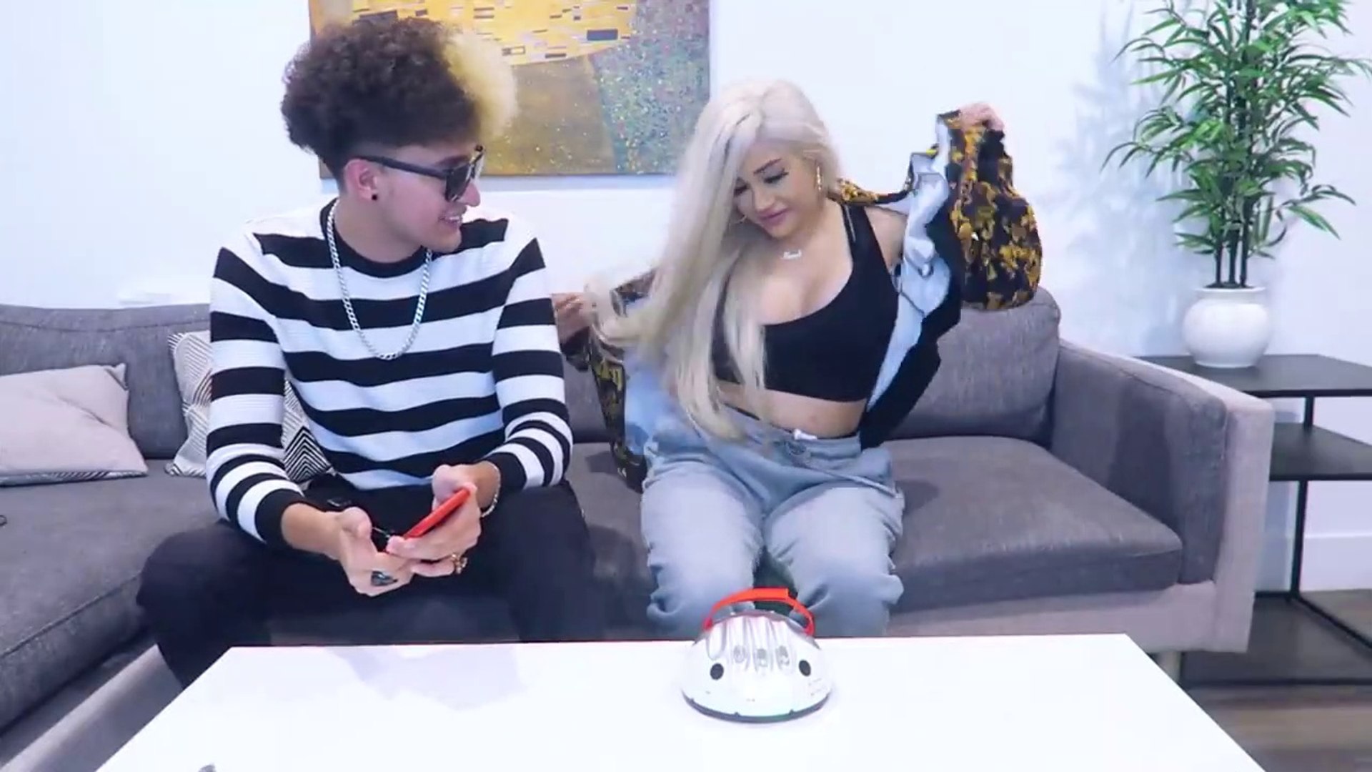 Sister removing dress