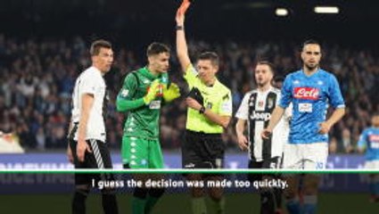 Ancelotti disappointed with Meret red card decision