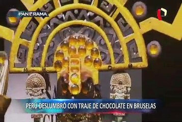 Perú deslumbró con este vestido en el Salón del Chocolate de Bruselas