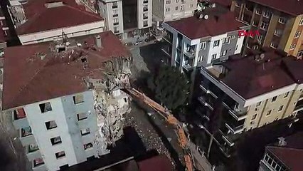 Kartal’da risk taşıyan son binanın yıkımına başlandı