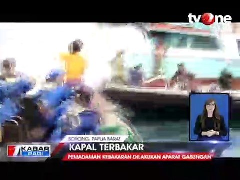 Kebakaran Hebat Hanguskan Kapal Ikan di Sorong