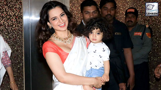 Manikarnika Success Party: Kangana Ranaut Arrives With Nephew Prithviraj In Her Arms