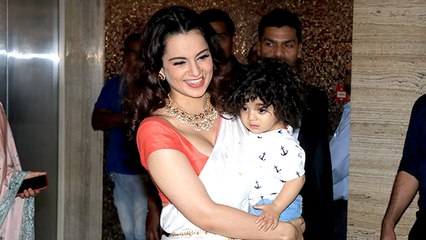 Manikarnika Success Party: Kangana Ranaut Arrives With Nephew Prithviraj In Her Arms
