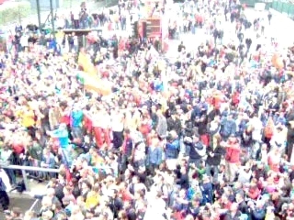 Spa F1, vue de la loge a cote du podium