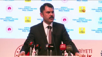 Çevre ve Şehircilik Bakanı Murat Kurum, Mevlana Kültür Merkezi'nde düzenlenen Sosyal Konut Alanı Protokol Törenine katıldı