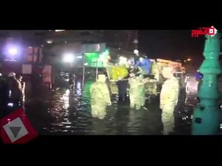 الجيش يتدخل لشفط مياه الأمطار بالمندرة في الأسكندرية