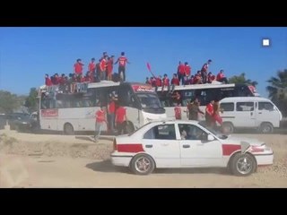 اتفرج | هتافات وتشجيع ألتراس أهلاوي في الطريق لبرج العرب