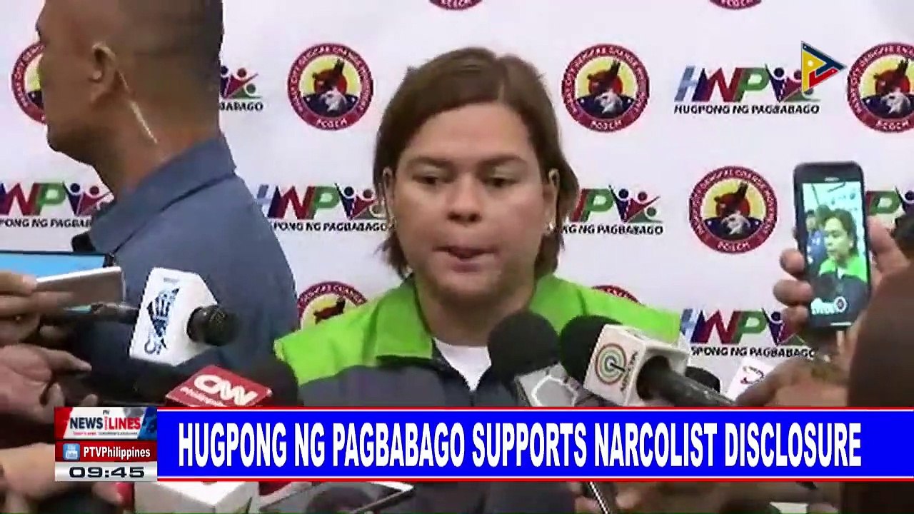 Hugpong ng Pagbabago supports narcolist disclosure