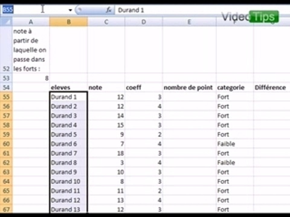 Nommer une cellule ou une plage de cellule Excel