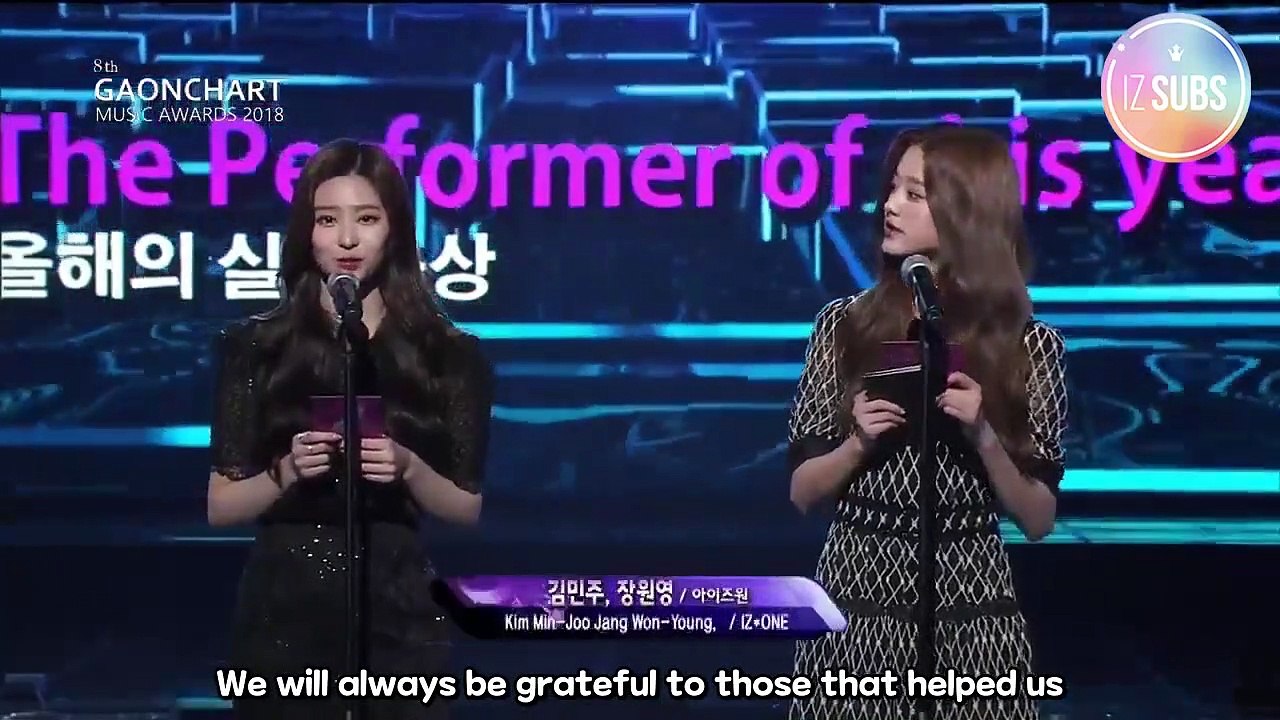 [ENG SUB] 190123 [8th GAONCHART MUSIC AWARDS] IZ*ONE Announces the Performer of the Year