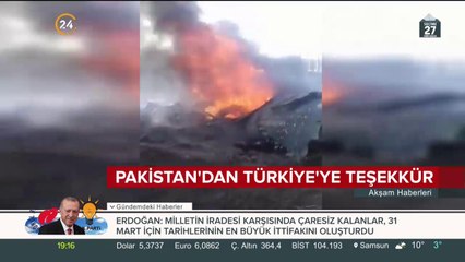 Pakistan'dan Türkiye'ye teşekkür