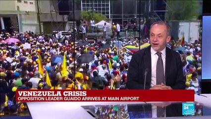 Venezuela crisis: Guaido arrives at main airport