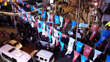 Avcılar’da fenerli deprem farkındalık yürüyüşü havadan görüntülendi