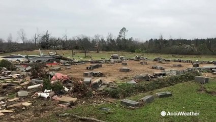 Stunning footage shows where home once stood before a twister decimated property