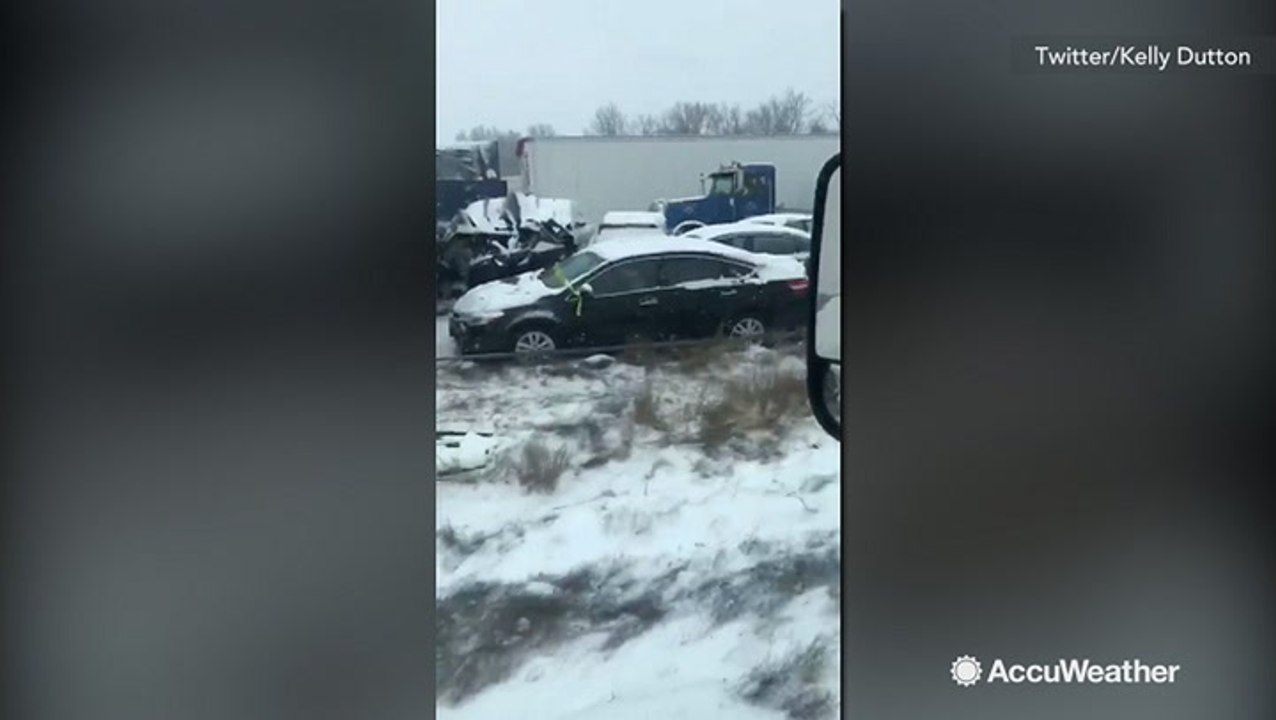 Winter storm causes multiple pileups on Interst...