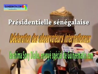 Présidentielle sénégalaise : la déclaration des observateurs internationaux