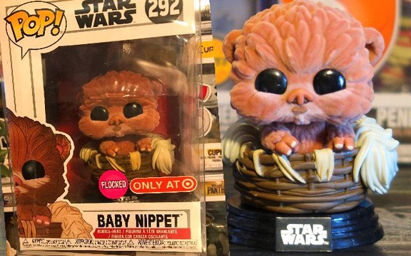 FUNKO POP BABY NIPPET EWOK TARGETCON TARGET RETURN OF THE JEDI MOVIE EXCLUSIVE + REAL EWOK FUR