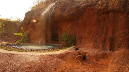 Dig the cliff to build the most secret underground house and natural swimming pool - SURVIVE IN WILD