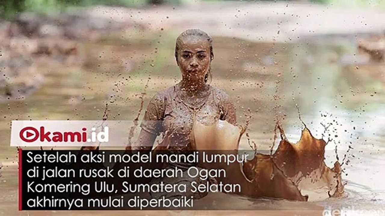 Pasca Viral Mandi Lumpur, Jalan di Sumsel Mulai Ditambal