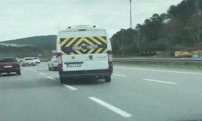Okul servisiyle makas atan trafik magandası kamerada