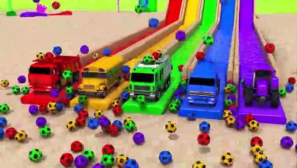 ---Learn Colors with Street Vehicle and Magic Water Slide Soccer Ball Pool Pretend Play for Kids - YouTube