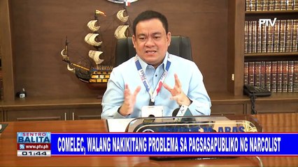 Comelec, walang nakikitang problema sa pagsasapubliko ng narcolist