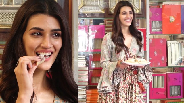 Luka Chuppi actress Kriti Sanon enjoys film success at sweet shop: Watch Video | FilmiBeat