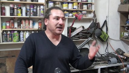 İsrail'in gaz bombaları Filistinli Hilu'nun elinde sanat eserine dönüşüyor (1) - BEYTÜLLAHİM