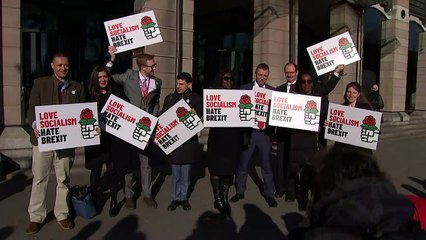 'Love Socialism, Hate Brexit' protest on Westminster Bridge