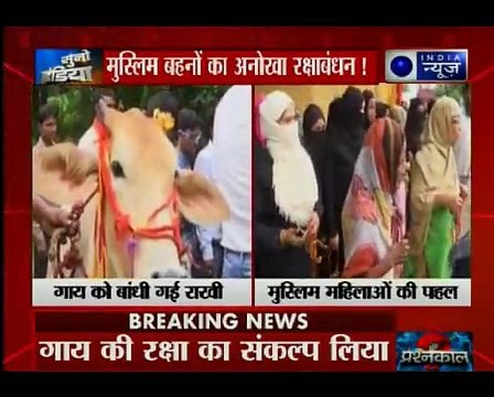 लखनऊ वायरल न्यूज़ वीडियो_ मुस्लिम महिलाओं ने गाय को बांधी राखी Lucknow Muslim Women