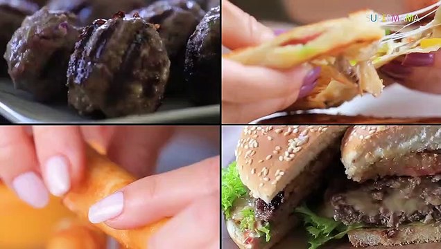 وصفات بحشوة الجبنة فطيرة الطاسة-طريقة عمل برجر بحشوة الجبن-كفتة بالجبن-أصابع الجلاش المقلية