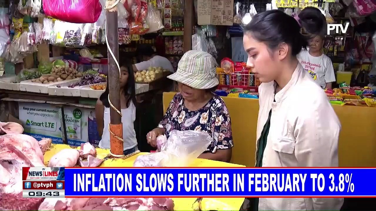 Inflation slows further in February to 3.8%