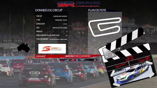 Tour de piste à Queensland en Volvo S60 SRV8 sur Rfactor 2