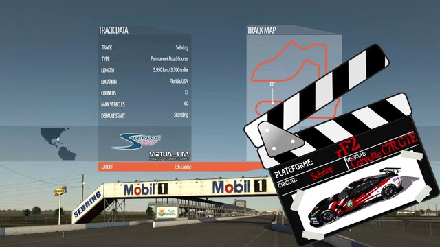 Tour de piste à Sebring en Corvette C7R GTE sur Rfactor 2