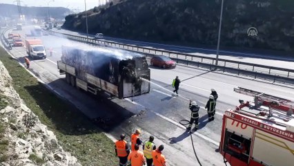 Anadolu Otoyolu'nda tır yangını - KOCAELİ