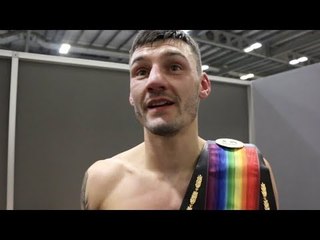 AND THE NEW! - LEIGH WOOD REACTS TO STOPPAGE WIN & BECOMING NEW FEATHERWEIGHT COMMONWEALTH CHAMPION