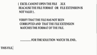 HOW TO SOLVE EXCEL FILE CANNOT OPEN    #EXCELFILECORRRUPTED   EXCELFILENOTOPEN