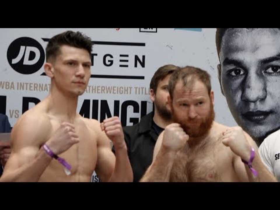 KIERON CONWAY v GABOR GORBICS **OFFICIAL** FINAL HEAD-TO-HEAD @ WEIGH-IN / PETERBOROUGH